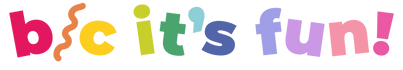 The phrase 'bic it's fun!' is written across the top in playful, colorful lowercase letters on a plain white background.