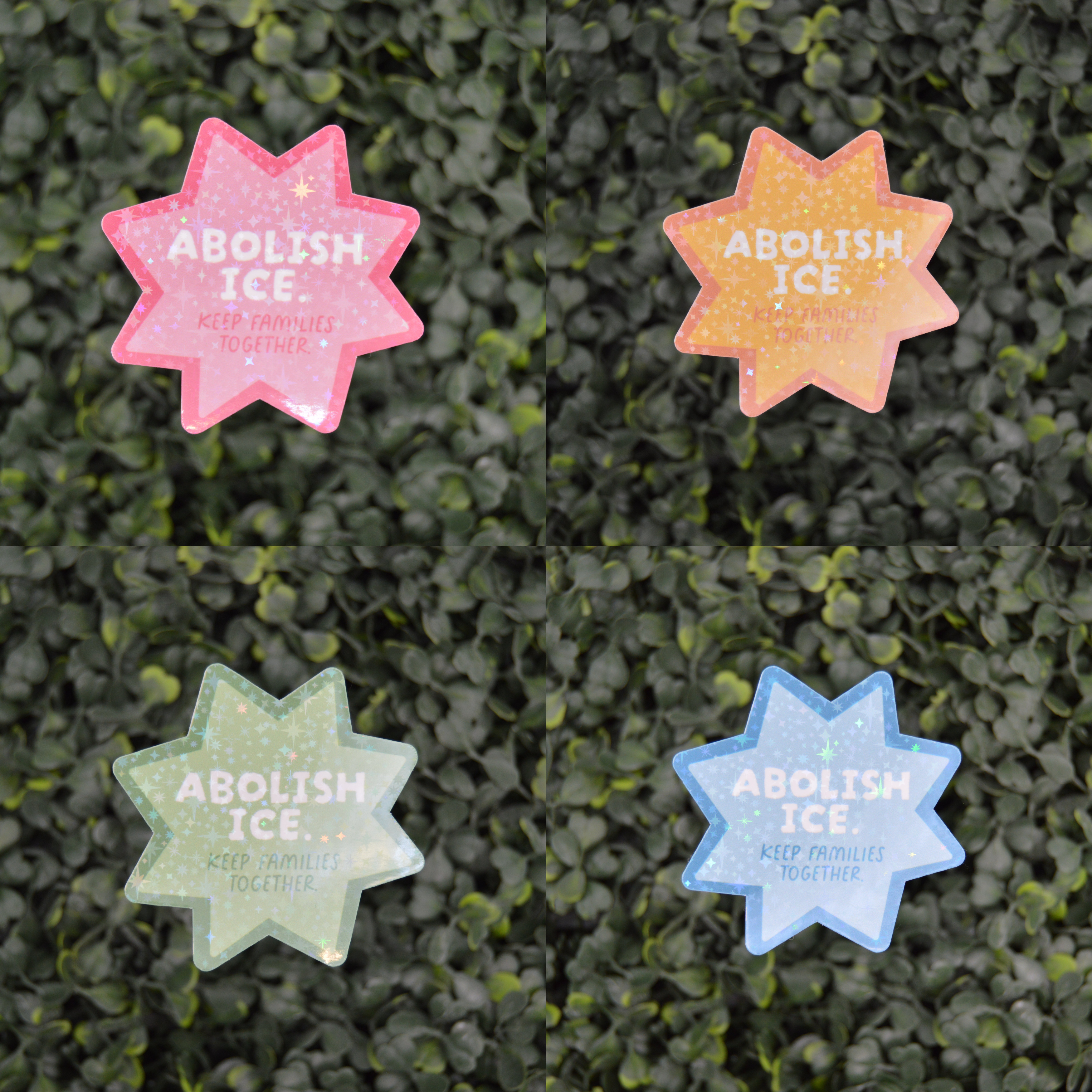 Abolish Ice! Sparkly Sticker